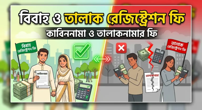 বিবাহ ও তালাক রেজিস্ট্রেশন ফি কত